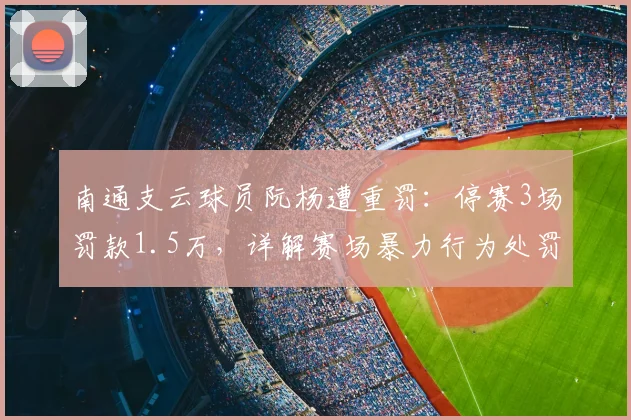 南通支云球员阮杨遭重罚：停赛3场罚款1.5万，详解赛场暴力行为处罚标准